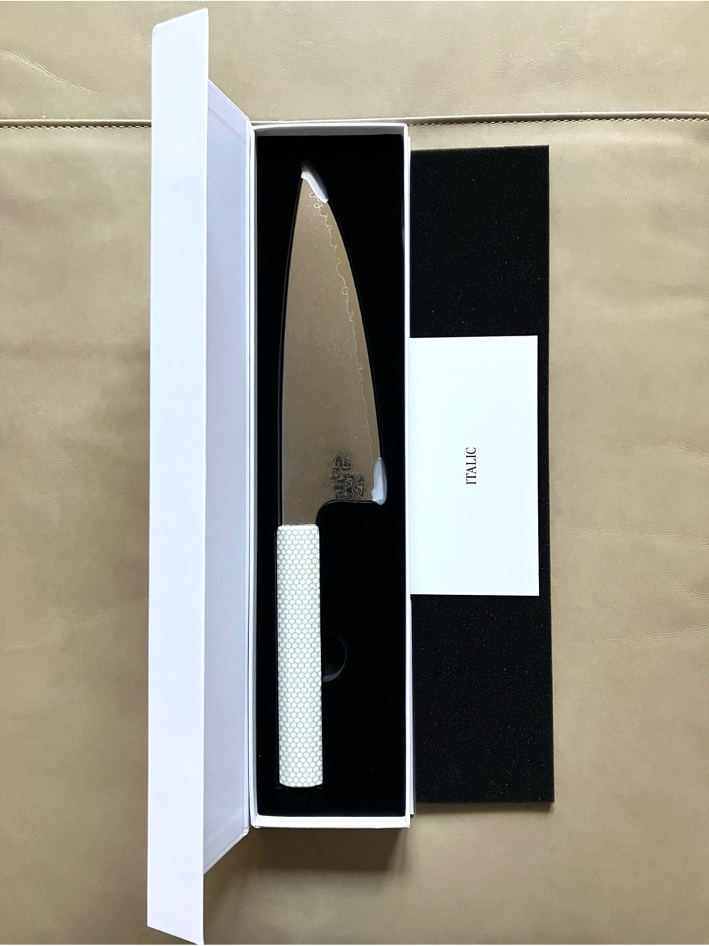 Italic Kumo Gyuto Chef Knife in Ltd White Resin
